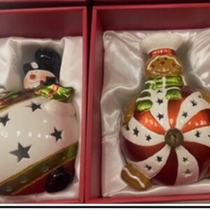 Set of 3 Luminary Christmas Ornament features a flameless LED candle